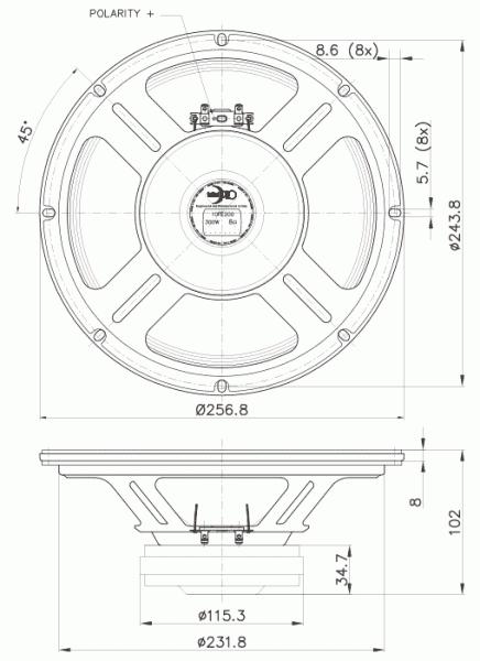 Faital Pro 10FE200- 10" Lautsprecher 150 W 8 Ohm