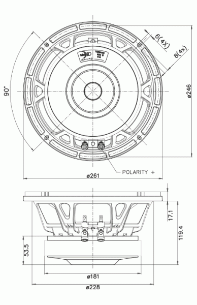 Faital Pro 10RS430 - 10" Subwoofer, 8 Ohm