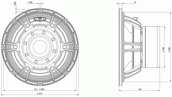 B&C 12SW115 - 12" Subwoofer, 4 Ohm