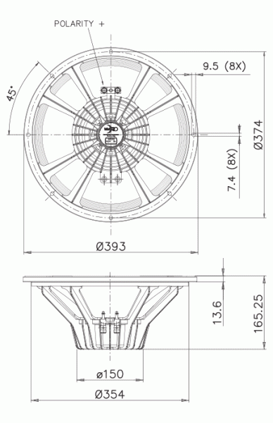 Preview: Faital Pro Professional Serie - 15" Lautsprecher 300 W 8 Ohm, 15PR300