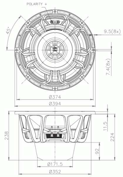 Preview: Faital Pro 15XL2400 - 15" Subwoofer, 8 Ohm