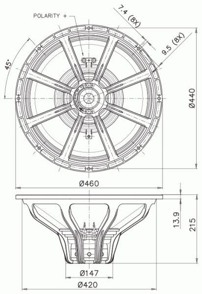 Preview: Faital Pro 18FX800 - 18" Subwoofer, 8 Ohm