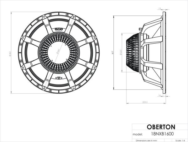 Oberton 18NXB1600 - 18 Zoll Subwoofer