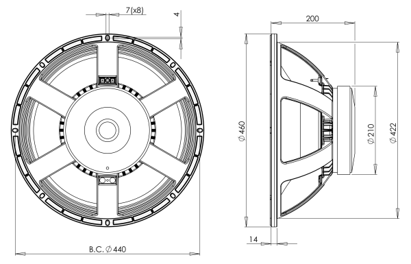 B&C 18RBX100 -18" Subwoofer