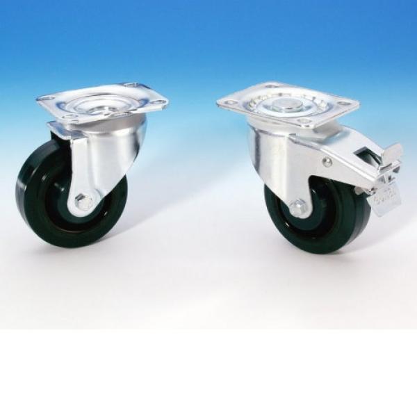 Guitel HD Lenkrolle 100 mm mit grünem Rad und Feststeller