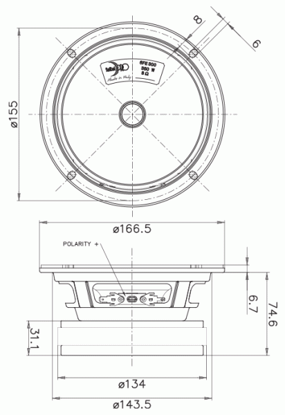 Preview: Faital Pro 6FE300 - 6" Lautsprecher, 8 Ohm