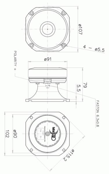 Faital Pro FD371 Copression tweeter, 8 Ohm