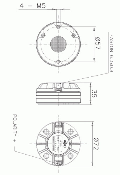 Faital Pro HF110  - 1" Hochtontreiber 40 W 8 Ohm