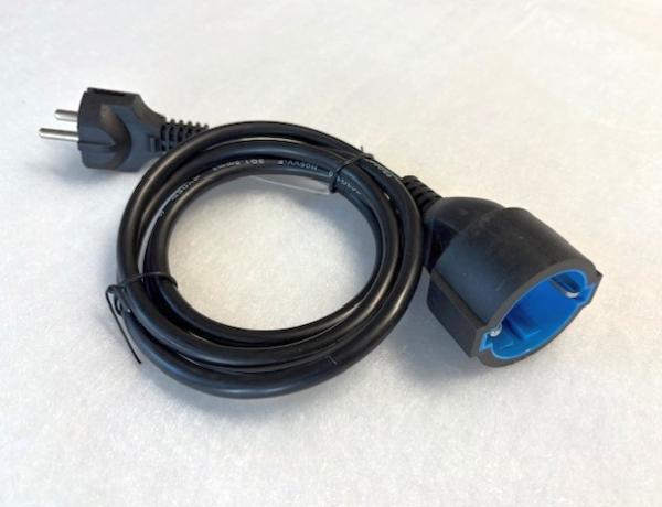 Schuko-, Netzkabel / Verlängerungskabel 1m, schwarz