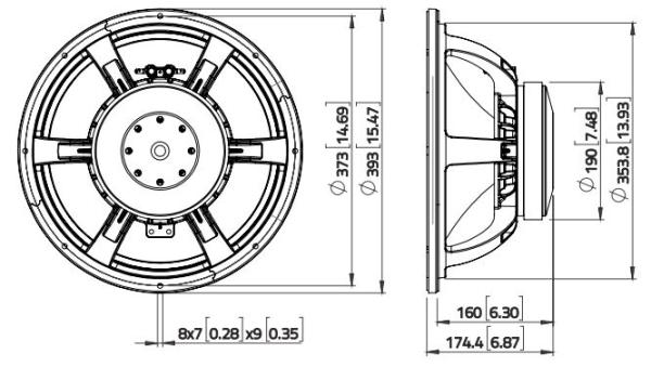 Lavoce WAF153.00 - 15" Tieftöner, 8 ohm