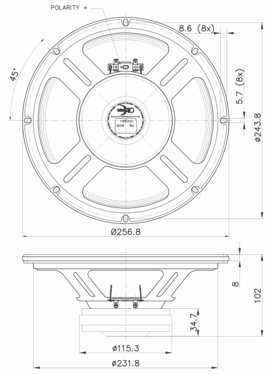 Faital Pro 10FE200- 10" Lautsprecher 150 W 8 Ohm