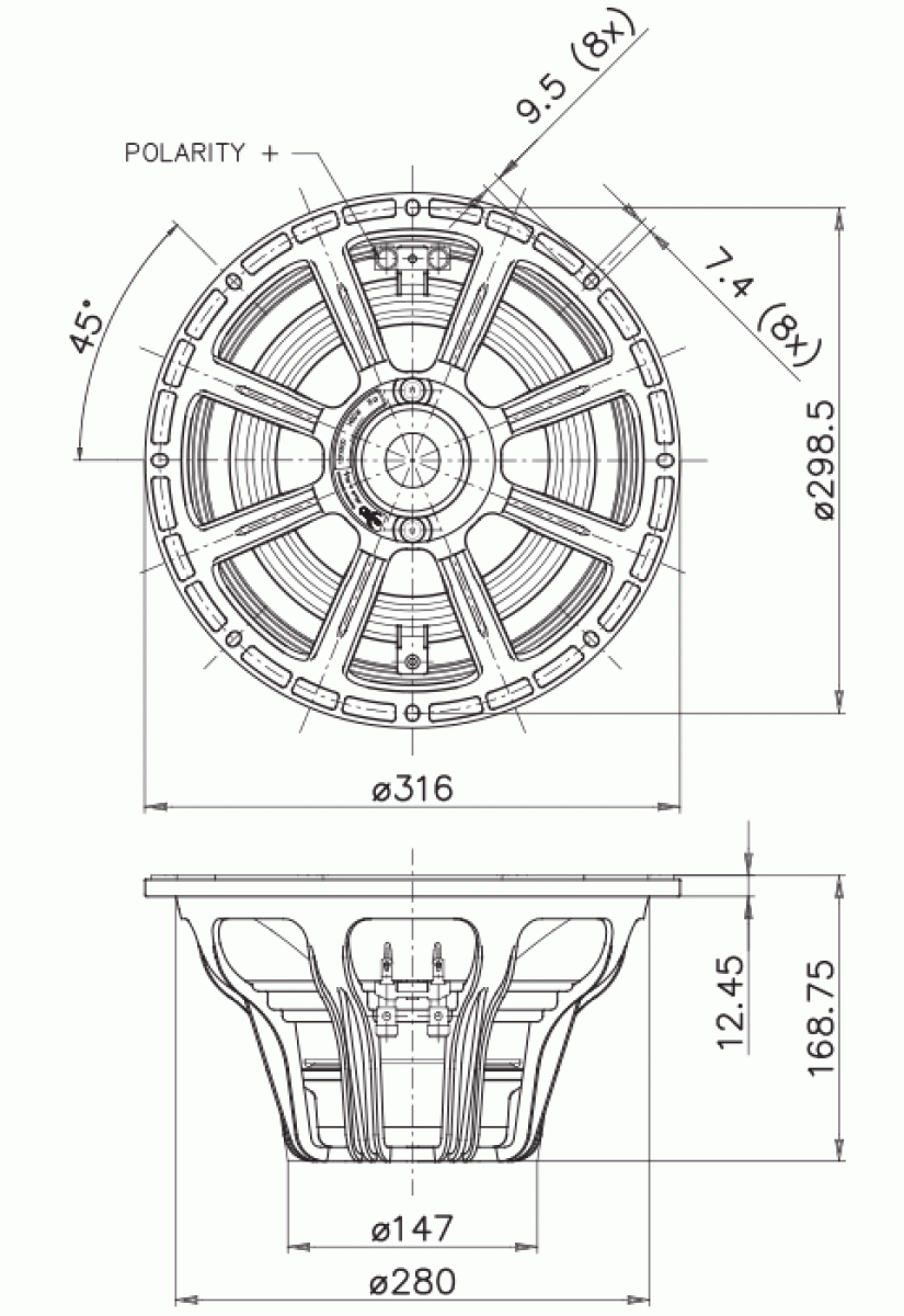 Faital Pro 12FX600 - 12" Neodym Subwoofer