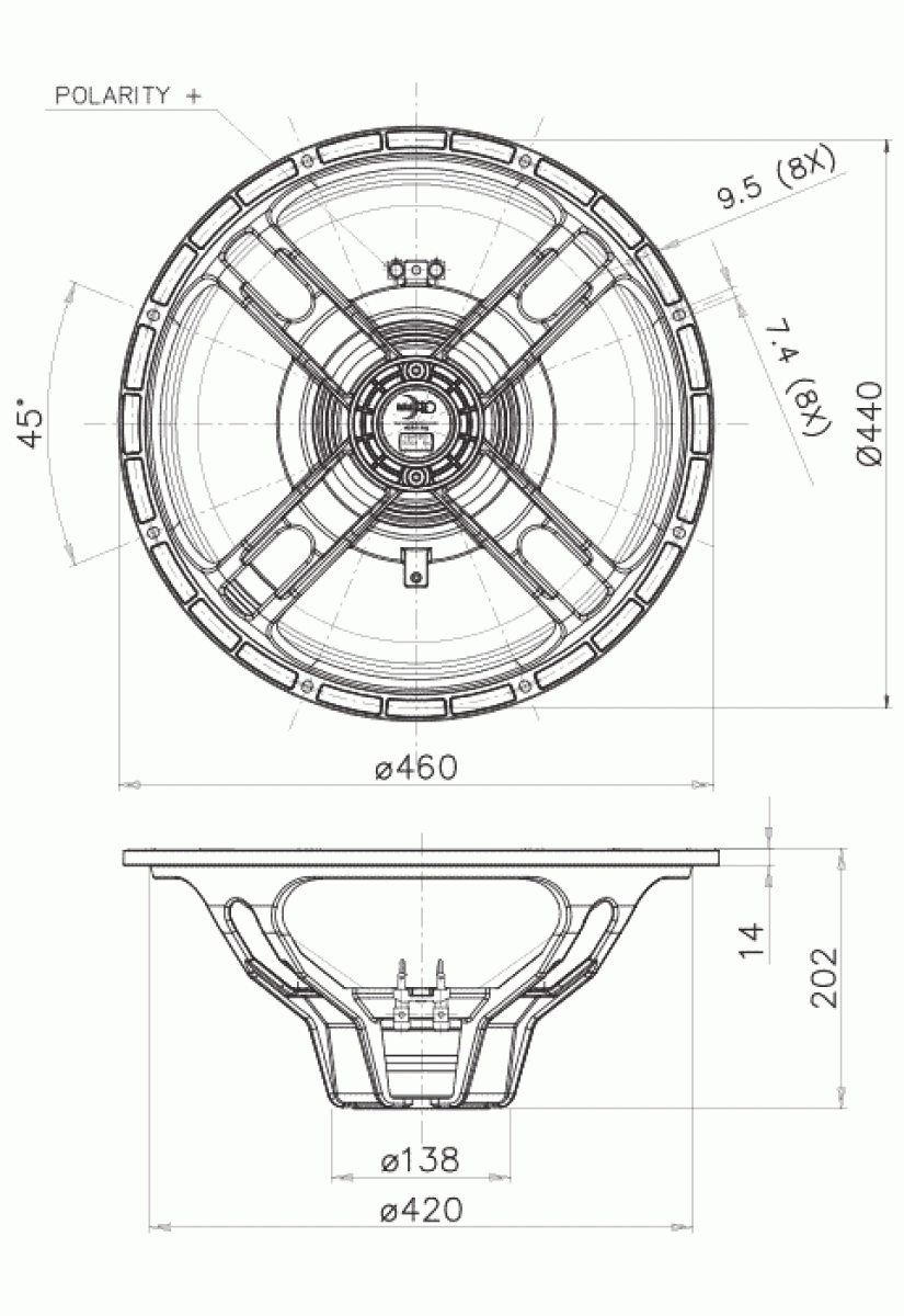 Faital Pro 18HP1022 - 18" Neodym Subwoofer 1000 W 8 Ohm