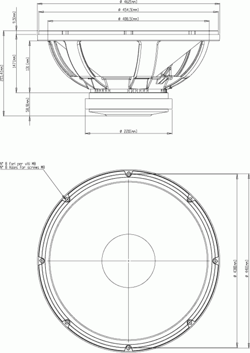 Eighteensound 18LW1400 -18" Subwoofer, 8 Ohm