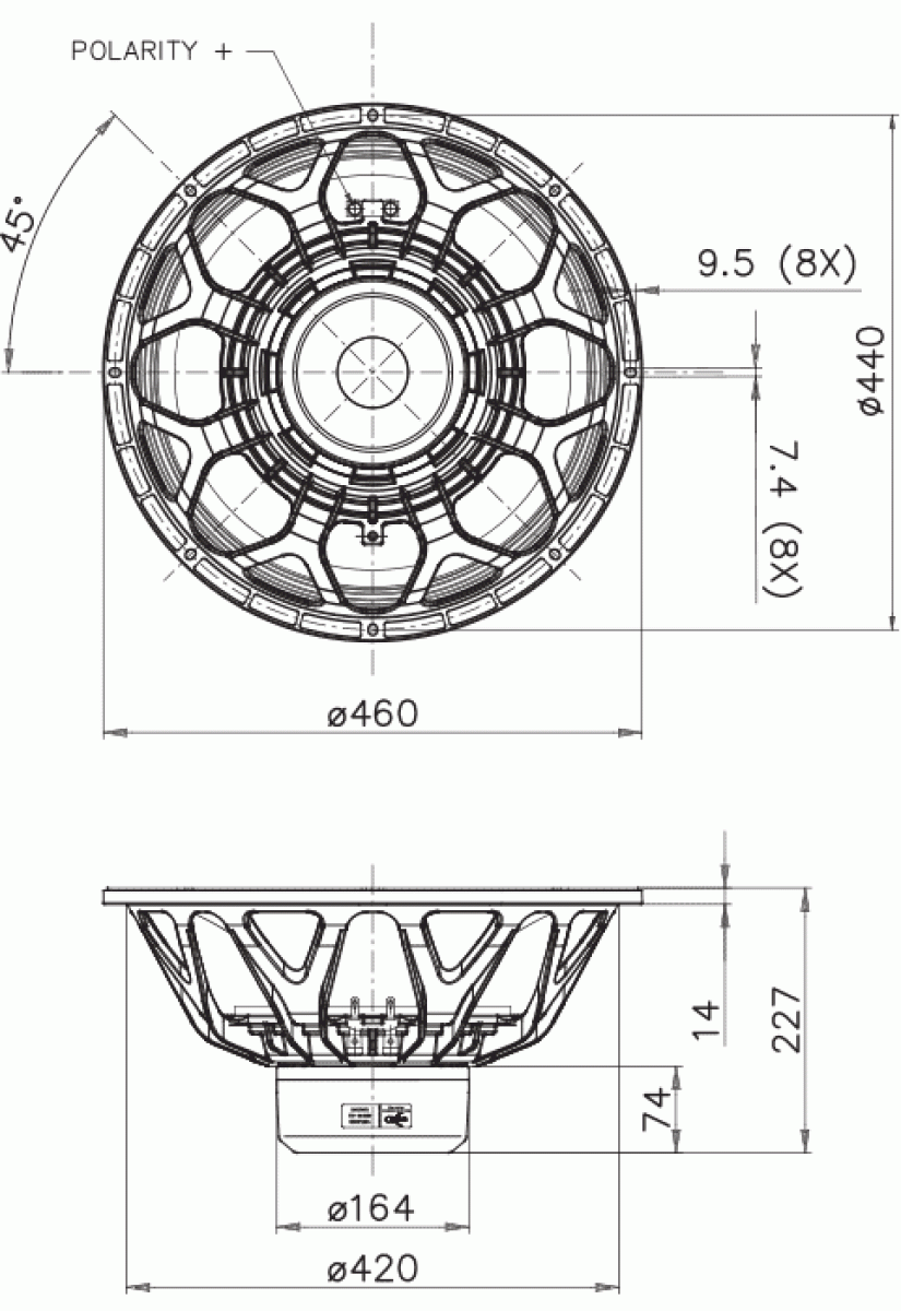 Faital pro 18XL2000 - 18" Subwoofer Neodym, 8 Ohm