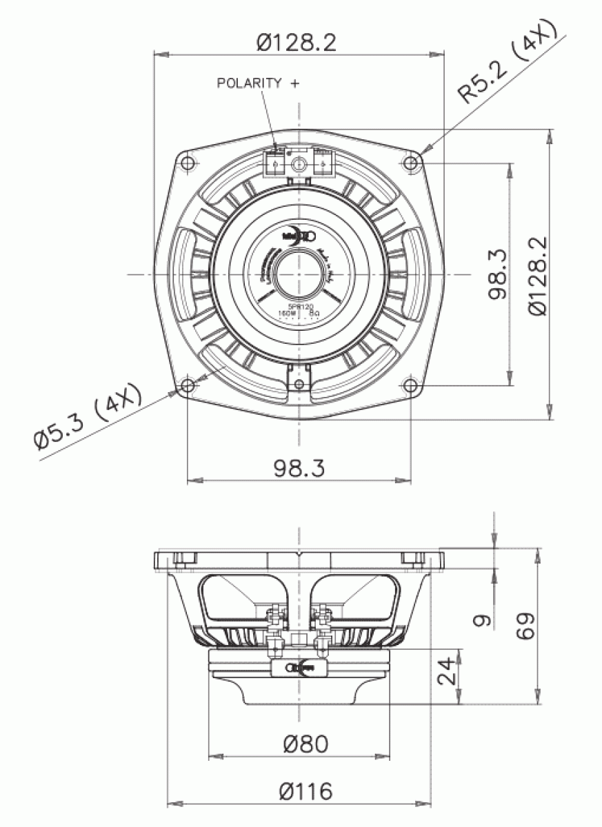 Faital Pro 5PR120 - 5" Lautsprecher, 8 Ohm