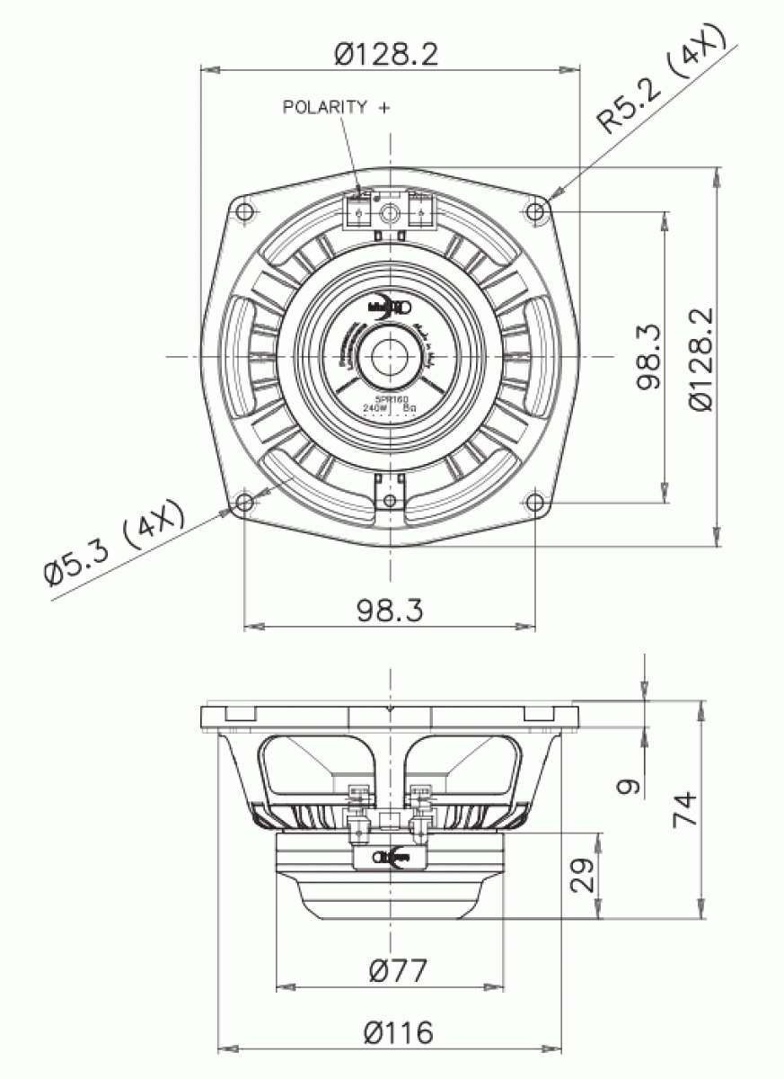 Faital Pro 5PR160 - 5" Lautsprecher, 8 Ohm