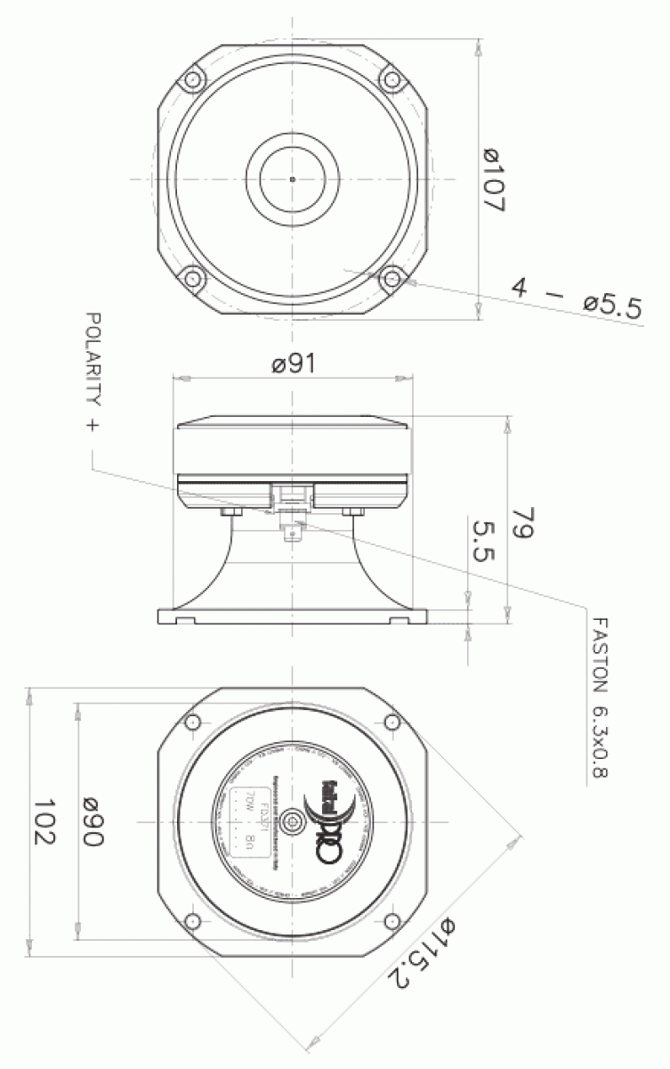 Faital Pro FD371 Copression tweeter, 8 Ohm
