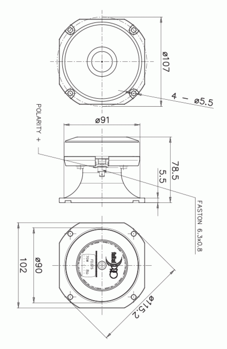 Faital Pro FD375 Copression tweeter, 8 Ohm
