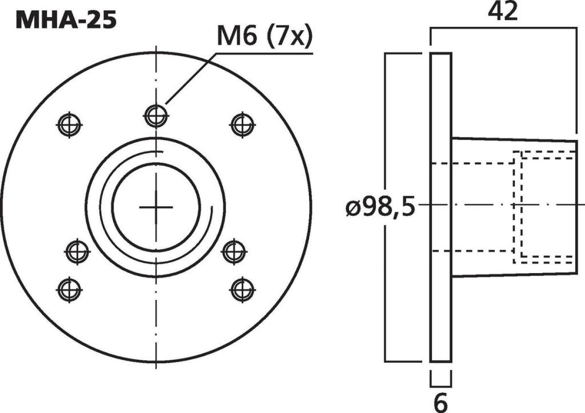 Monacor MHA-25 Schraubadapter