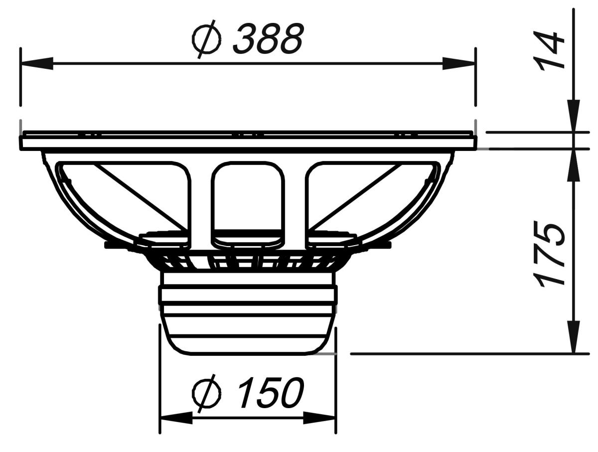 Ciare NDH15-4S - 15" Subwoofer, 8 Ohm