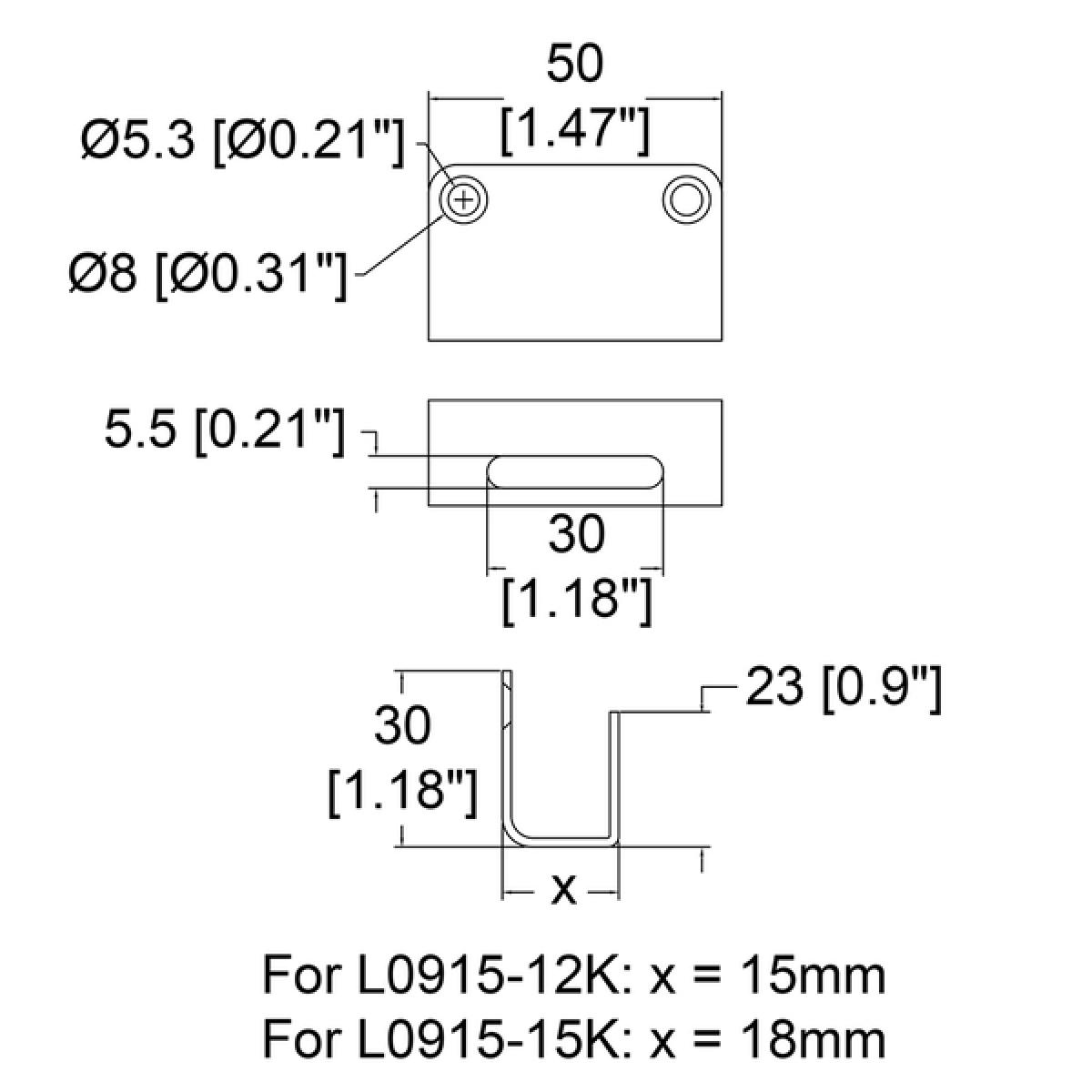 Schließhaken für Transportschutzdeckel 18 mm