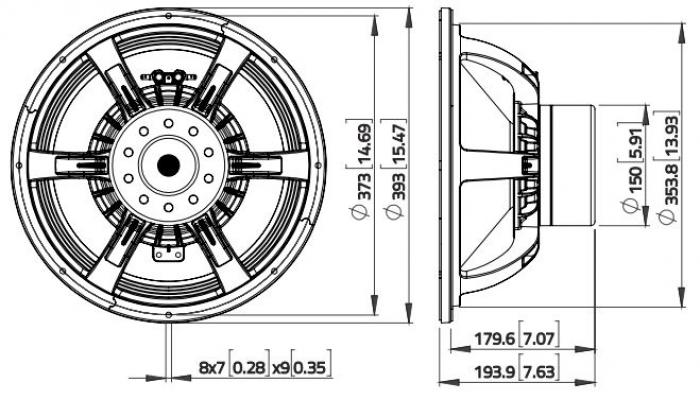 Lavoce WAN154.00 - 15" Neodym Tieftöner, 8 Ohm