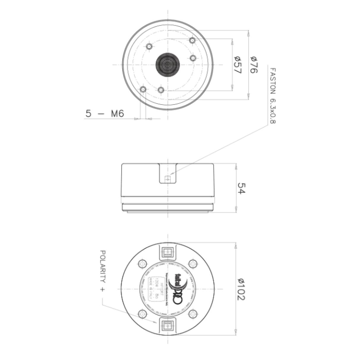 Faital Pro HF10RT - 1" Hochton-Treiber, 8Ohm