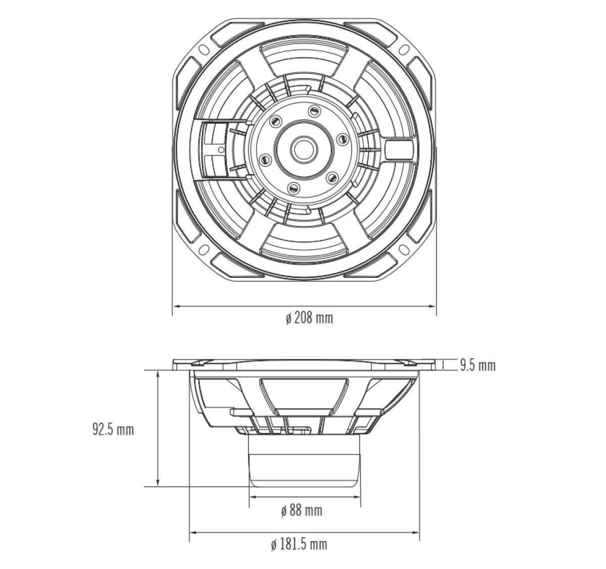 RCF MB8N251 - 8" Mid-Bass Lautsprecher, 8 Ohm